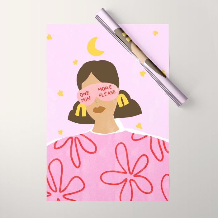 One More Minute Please Wrapping Paper Gallery Image 1