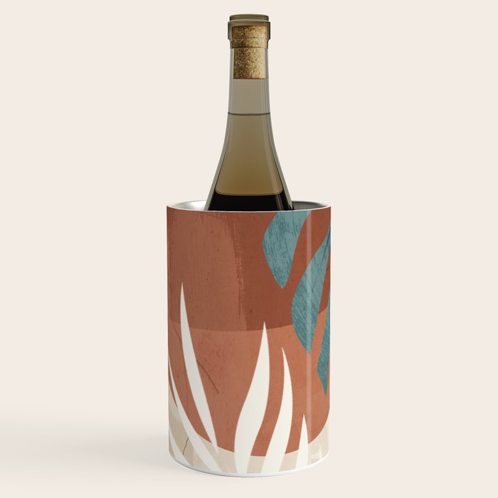 Abstract Art Tropical Leaves  Wine Chiller Gallery Image 2