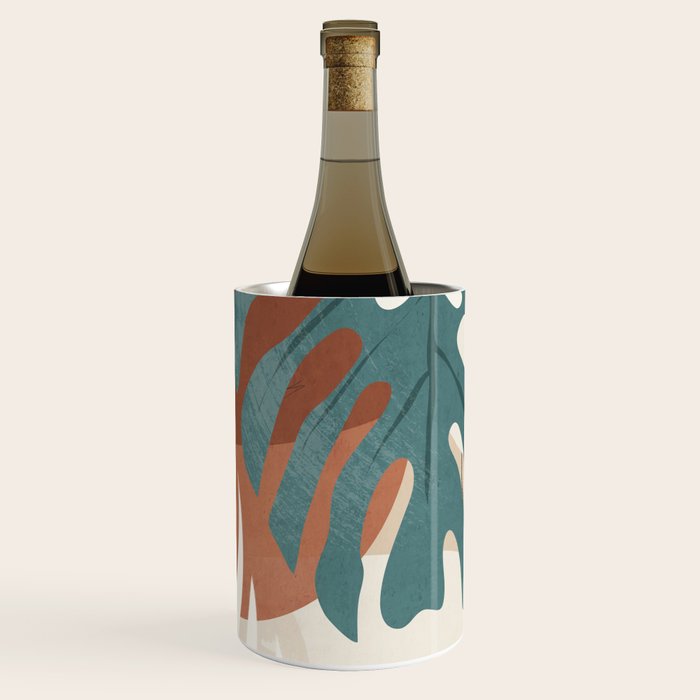 Abstract Art Tropical Leaves  Wine Chiller Gallery Image 1