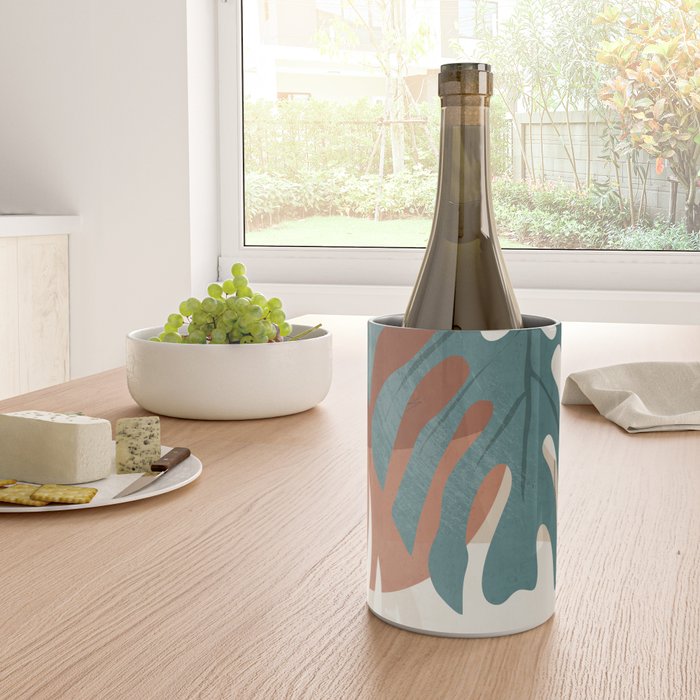 Abstract Art Tropical Leaves  Wine Chiller Gallery Image 4