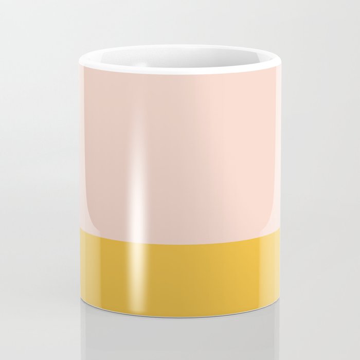 Color Block Blush Pink Mustard Yellow Coffee Mug Gallery Image 4