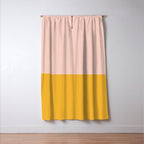 Color Block Blush Pink Mustard Yellow Window Curtain Gallery Image 3