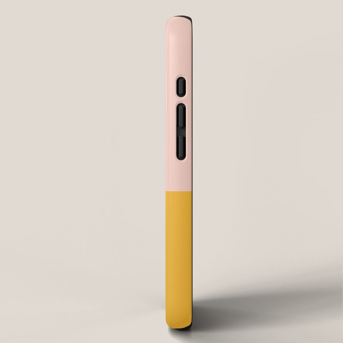 Color Block Blush Pink Mustard Yellow iPhone Case Gallery Image 2