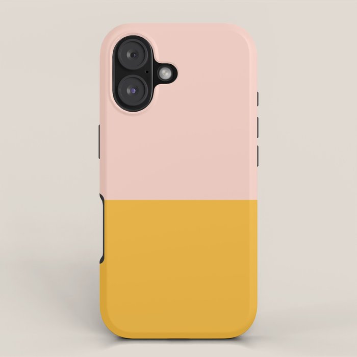 Color Block Blush Pink Mustard Yellow iPhone Case Gallery Image 1