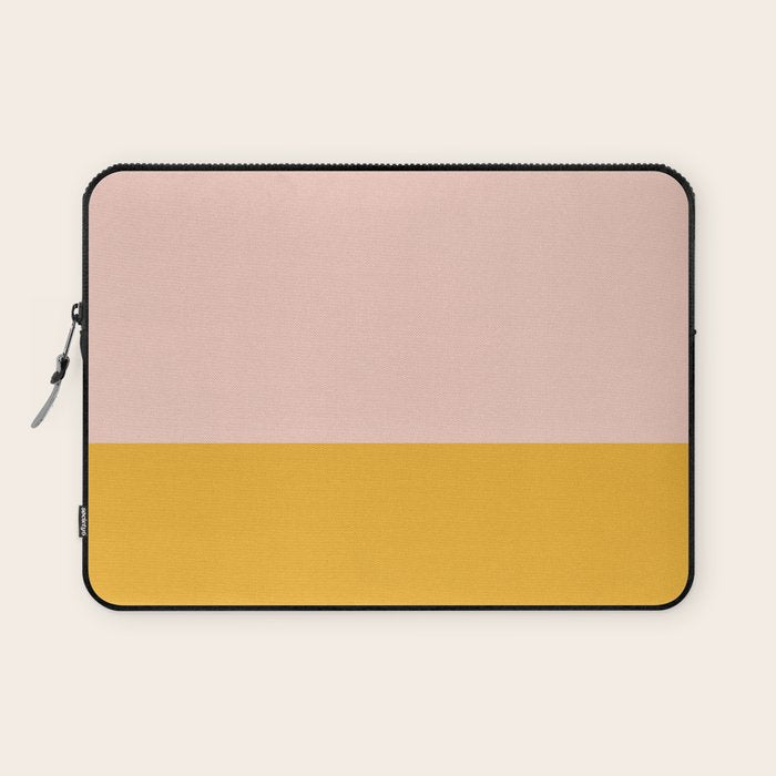Color Block Blush Pink Mustard Yellow Laptop Sleeve Gallery Image 1