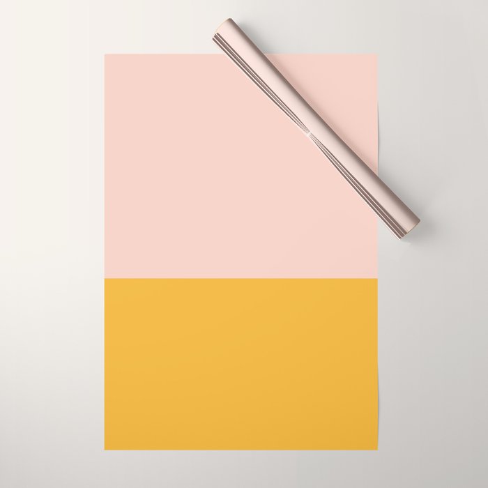 Color Block Blush Pink Mustard Yellow Wrapping Paper Gallery Image 1