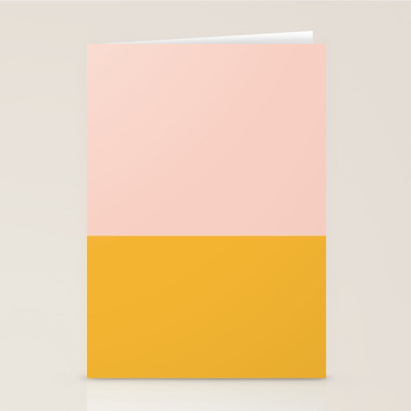 Color Block Blush Pink Mustard Yellow Stationery Card Gallery Image 1