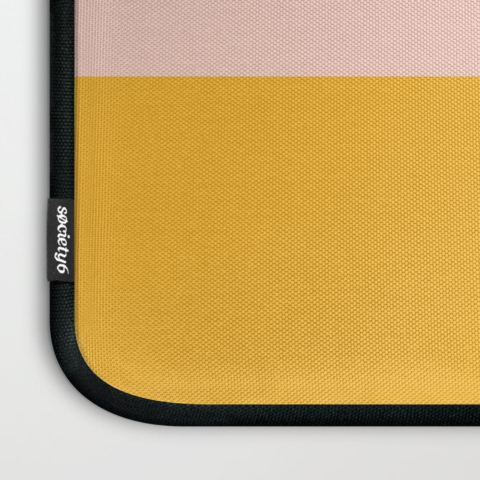 Color Block Blush Pink Mustard Yellow Laptop Sleeve Gallery Image 3
