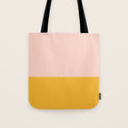 Color Block Blush Pink Mustard Yellow Tote Bag Gallery Image 1