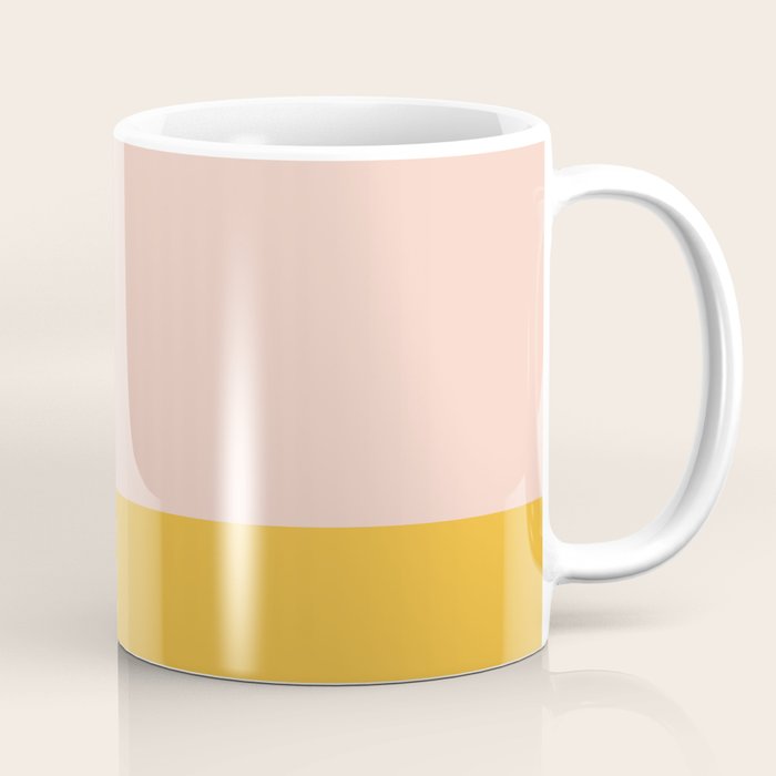 Color Block Blush Pink Mustard Yellow Coffee Mug Gallery Image 1