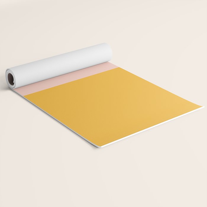 Color Block Blush Pink Mustard Yellow Yoga Mat Gallery Image 2