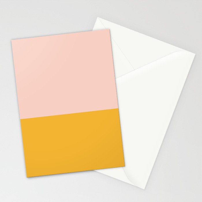 Color Block Blush Pink Mustard Yellow Stationery Card Gallery Image 2