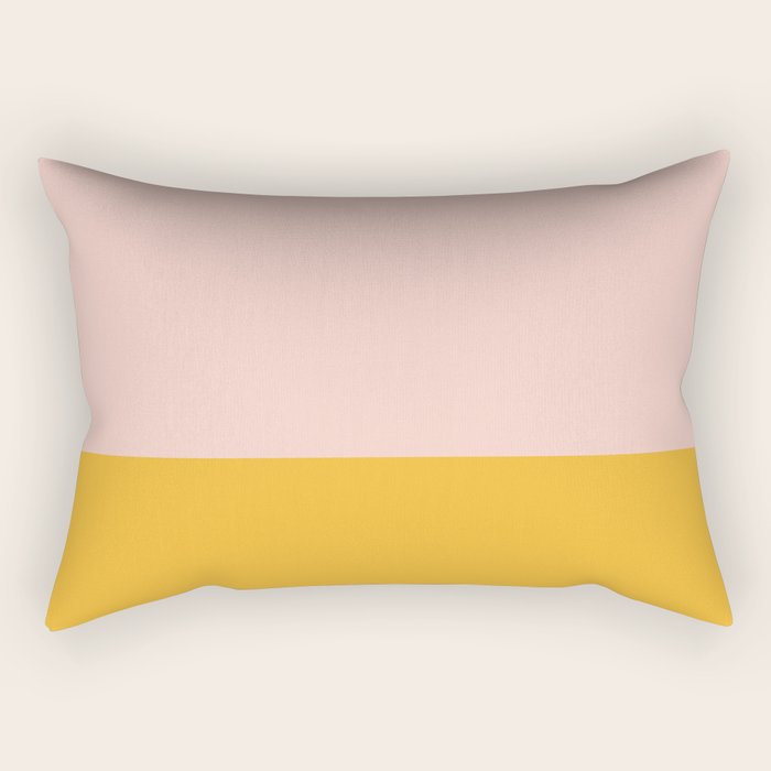 Color Block Blush Pink Mustard Yellow Rectangular Pillow Gallery Image 2