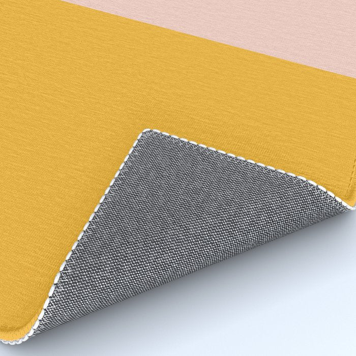 Color Block Blush Pink Mustard Yellow Rug Gallery Image 4