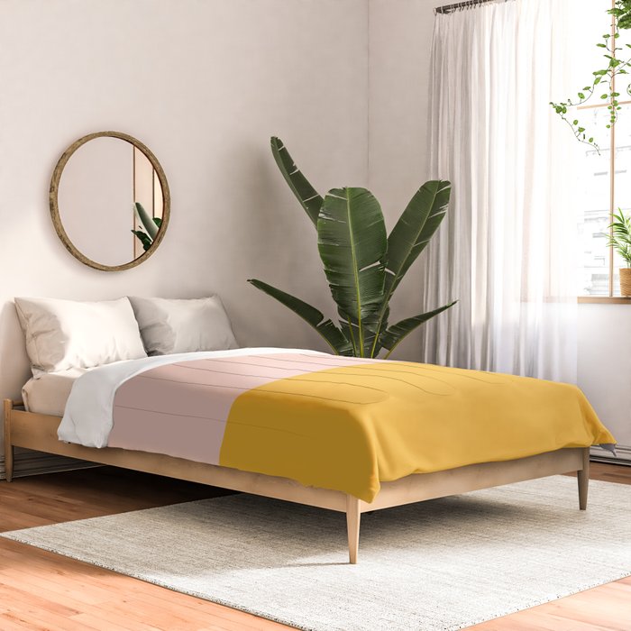 Color Block Blush Pink Mustard Yellow Comforter Gallery Image 2