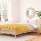 Color Block Blush Pink Mustard Yellow Duvet Cover Gallery Image 2
