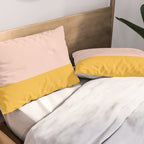 Color Block Blush Pink Mustard Yellow Pillow Sham Gallery Image 2