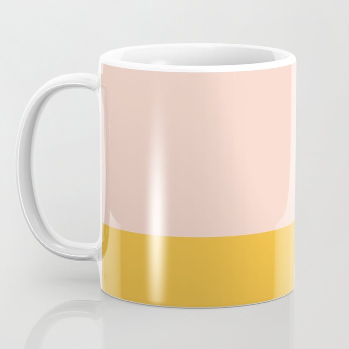 Color Block Blush Pink Mustard Yellow Coffee Mug Gallery Image 3