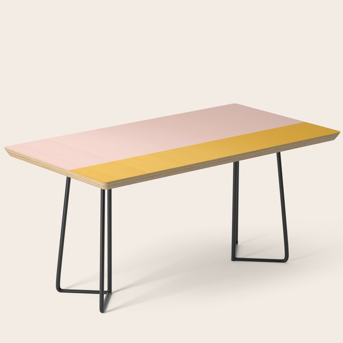 Color Block Blush Pink Mustard Yellow Coffee Table Gallery Image 1