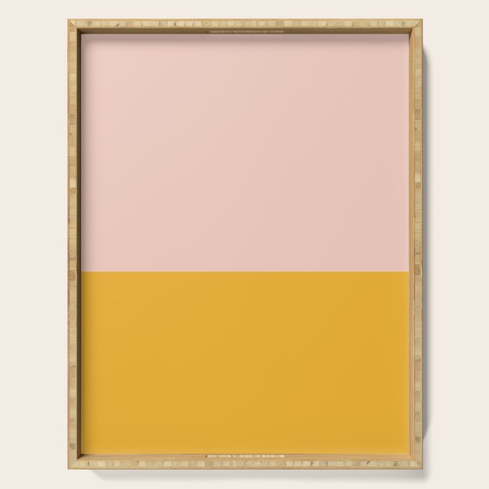 Color Block Blush Pink Mustard Yellow Serving Tray Gallery Image 1