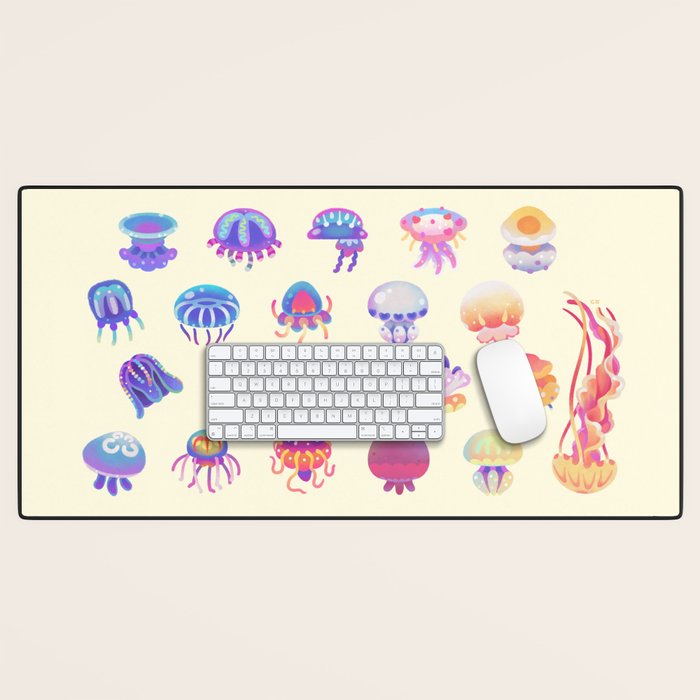 Jellyfish Day - pastel Desk Mat Gallery Image 1