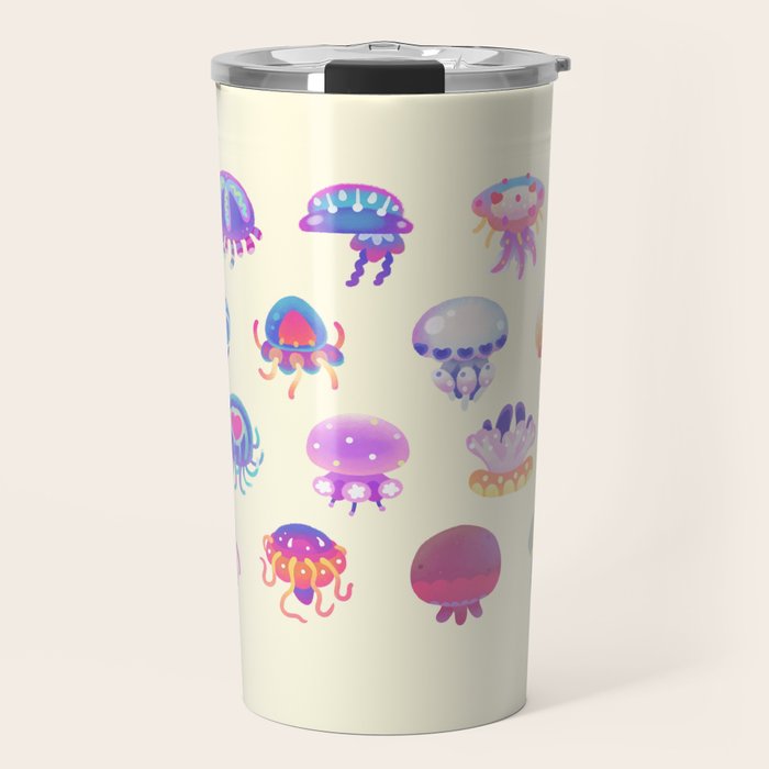 Jellyfish Day - pastel Travel Mug Gallery Image 1
