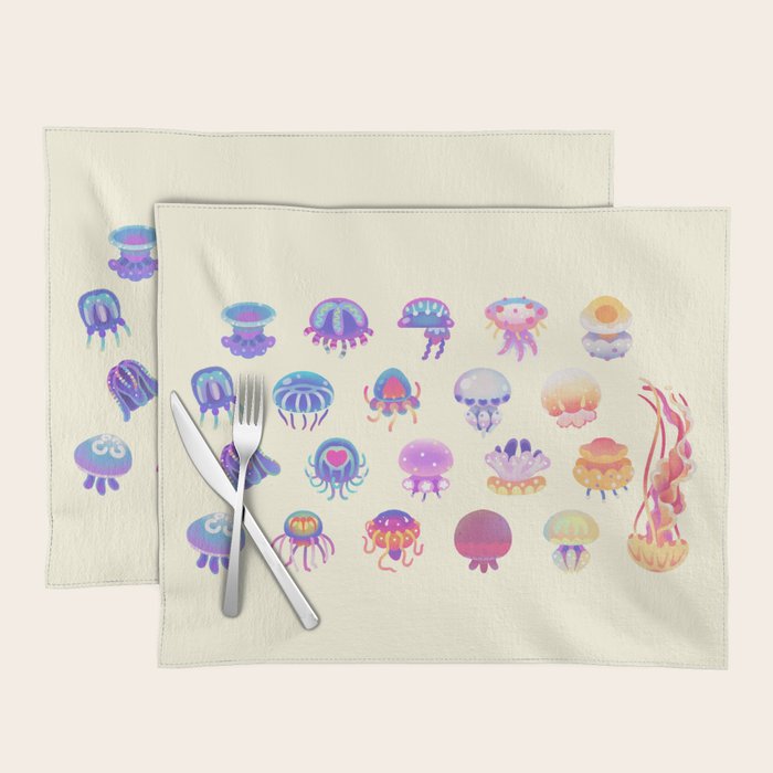 Jellyfish Day - pastel Placemat Gallery Image 1