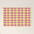 Gingham Large Pink Orange Yellow Welcome Mat Gallery Image 1