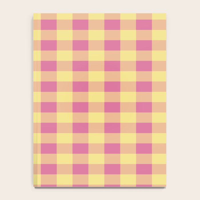 Gingham Large Pink Orange Yellow Notebook Gallery Image 4
