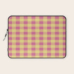 Gingham Large Pink Orange Yellow Laptop Sleeve Gallery Image 1