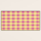 Gingham Large Pink Orange Yellow Desk Mat Gallery Image 3