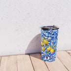 Blue Italian majolica baroque lemon art Travel Mug Gallery Image 4