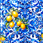 Blue Italian majolica baroque lemon art Coffee Mug Gallery Image 2