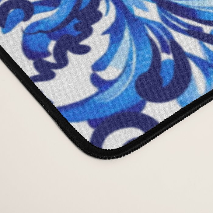 Blue Italian majolica baroque lemon art Desk Mat Gallery Image 4