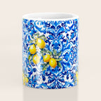 Blue Italian majolica baroque lemon art Coffee Mug Gallery Image 4