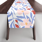 Blue and Orange vibrant bold flowers Table Runner Gallery Image 1
