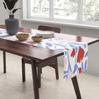 Blue and Orange vibrant bold flowers Table Runner Gallery Image 2