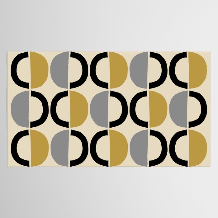 Mid Century Modern Half Circle Pattern 581 Winter Tablecloth Gallery Image 2