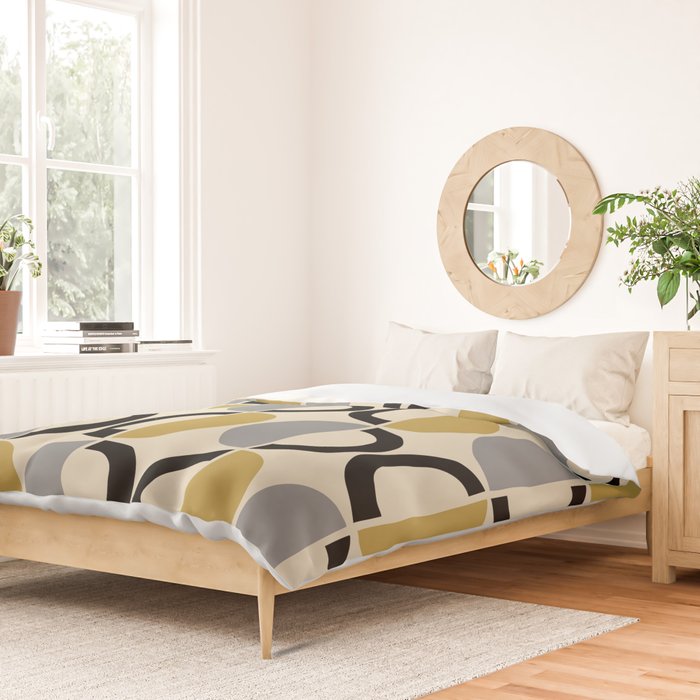 Mid Century Modern Half Circle Pattern 581 Winter Duvet Cover Gallery Image 2
