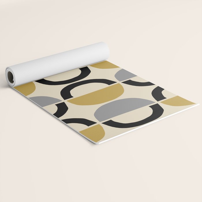 Mid Century Modern Half Circle Pattern 581 Winter Yoga Mat Gallery Image 2