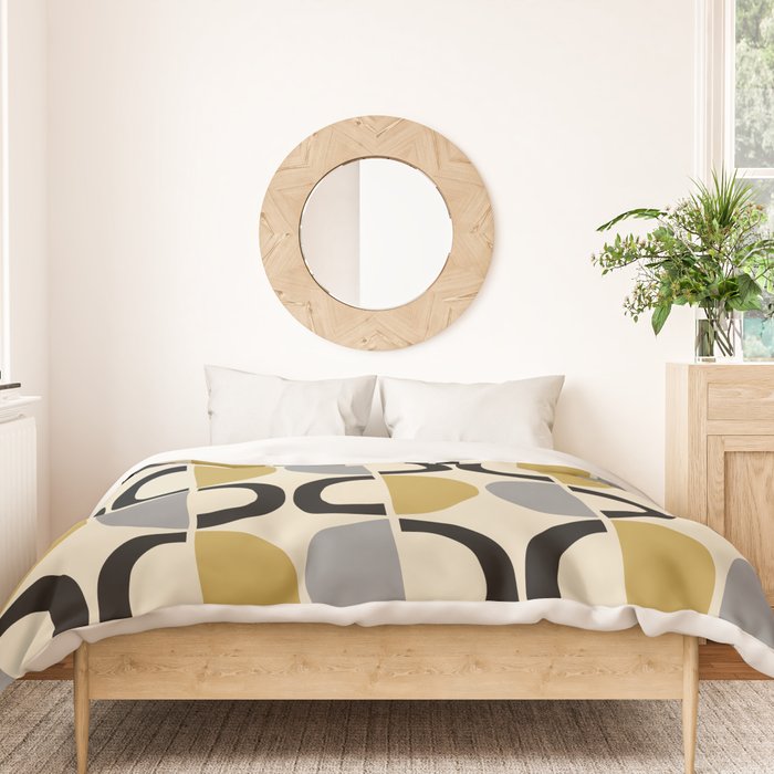 Mid Century Modern Half Circle Pattern 581 Winter Duvet Cover Gallery Image 3