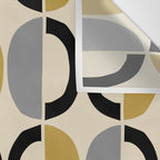 Mid Century Modern Half Circle Pattern 581 Winter Wall Tapestry Gallery Image 3