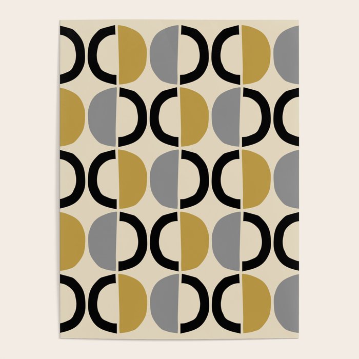 Mid Century Modern Half Circle Pattern 581 Winter Poster Gallery Image 1