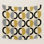 Mid Century Modern Half Circle Pattern 581 Winter Wall Tapestry Gallery Image 4