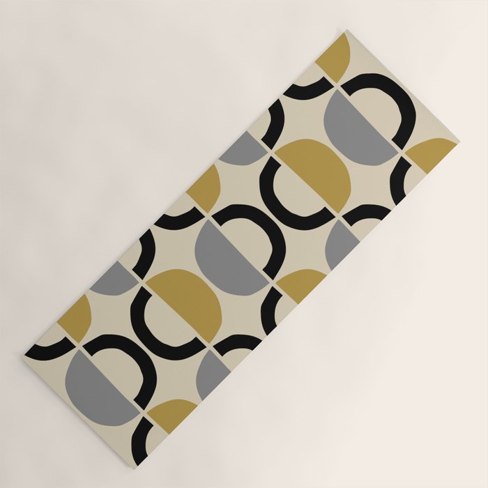 Mid Century Modern Half Circle Pattern 581 Winter Yoga Mat Gallery Image 1