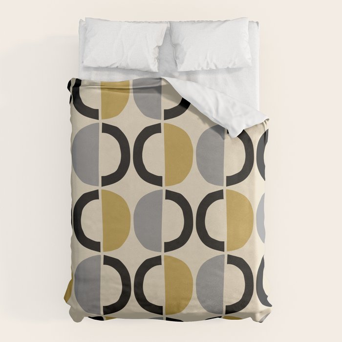 Mid Century Modern Half Circle Pattern 581 Winter Duvet Cover Gallery Image 6