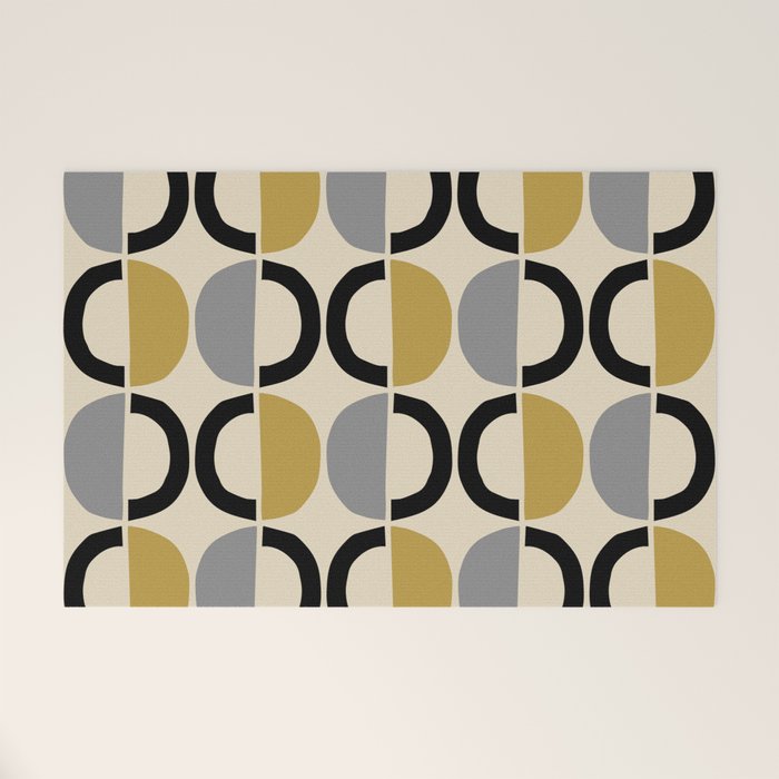 Mid Century Modern Half Circle Pattern 581 Winter Welcome Mat Gallery Image 1