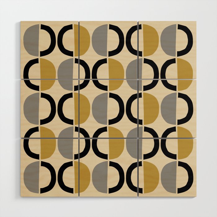 Mid Century Modern Half Circle Pattern 581 Winter Wood Wall Art Gallery Image 1