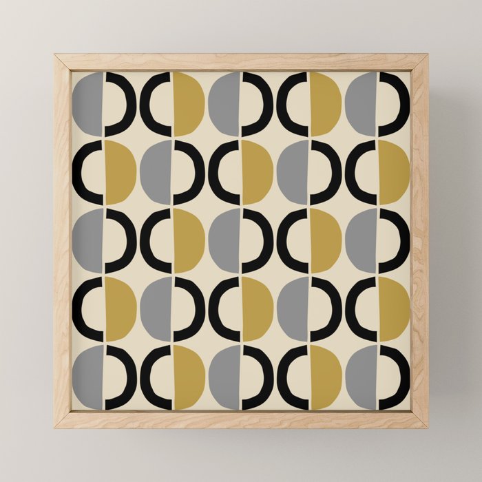 Mid Century Modern Half Circle Pattern 581 Winter Mini Art Print Gallery Image 1