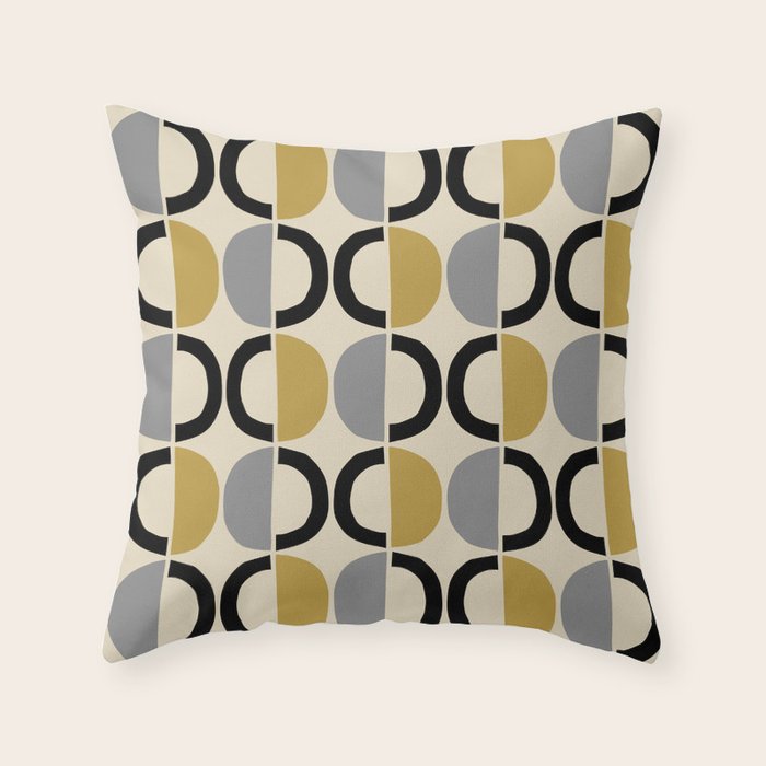 Mid Century Modern Half Circle Pattern 581 Winter Throw Pillow Gallery Image 6